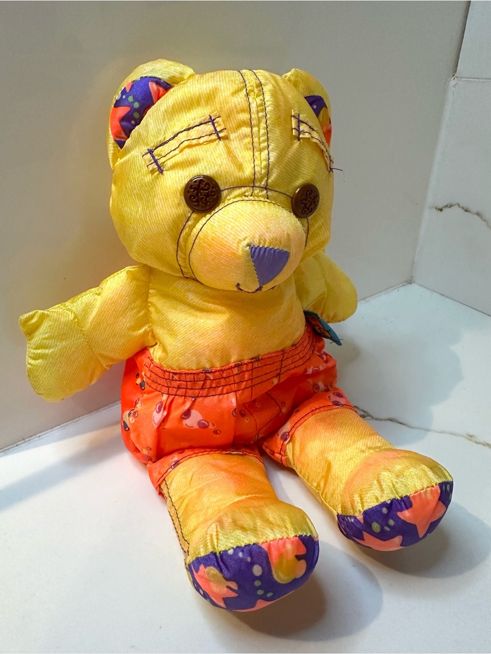 Vintage 1996 Tyco Doodle Bear Splash Time plush toy